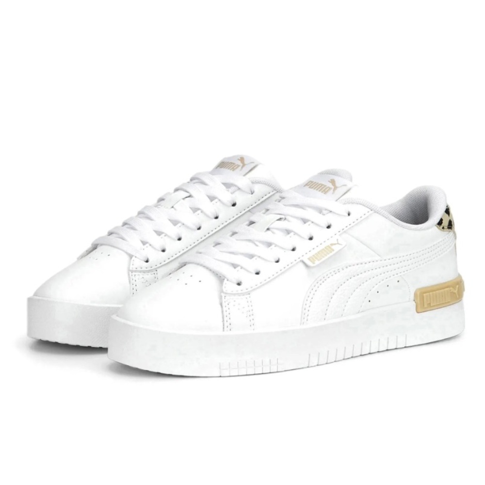 Puma White and Gold SoftFoam+ Sneakers